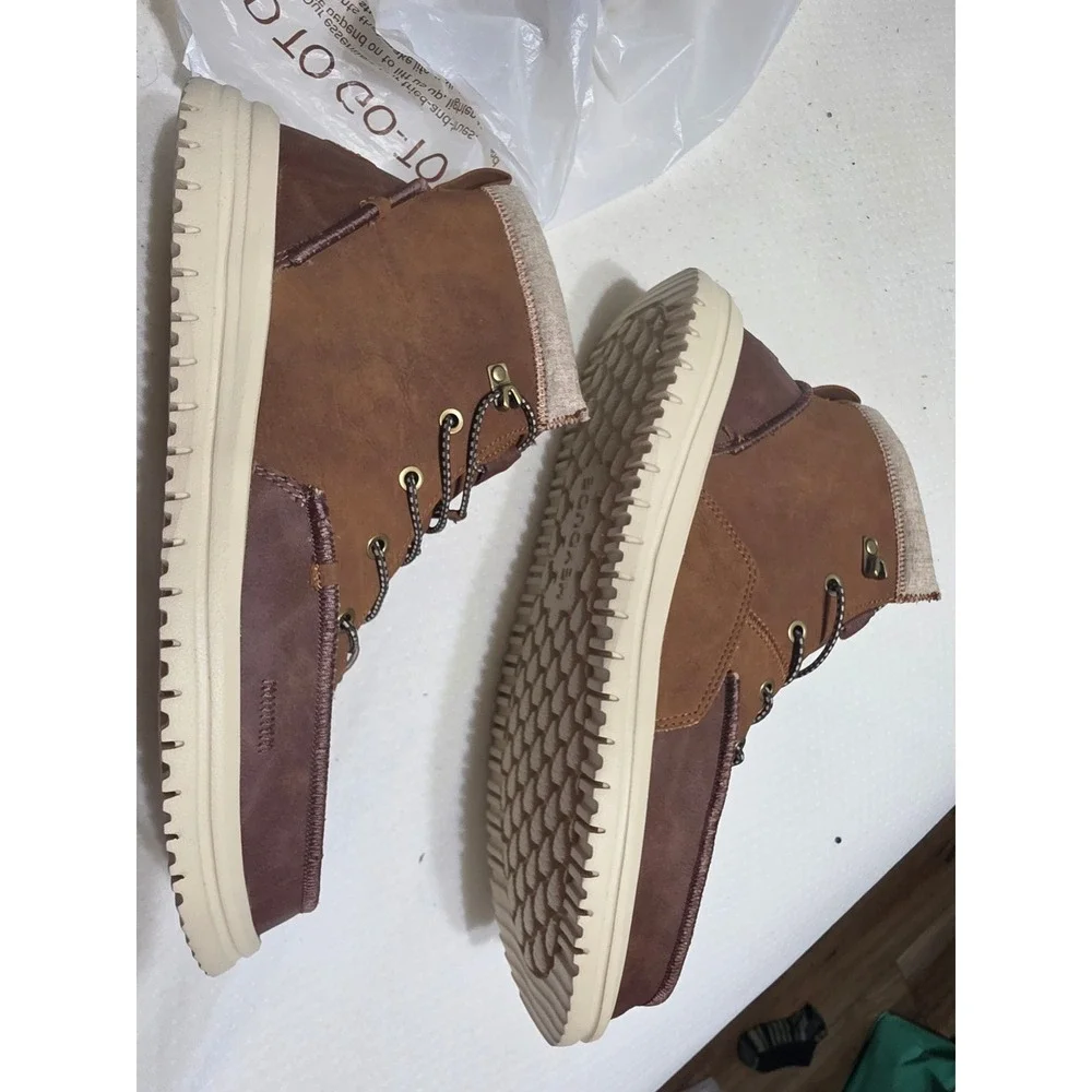Hey Dude Bradley Classic Tumbled Cognac Multi Mens Boots 44327-2JZ Size 13